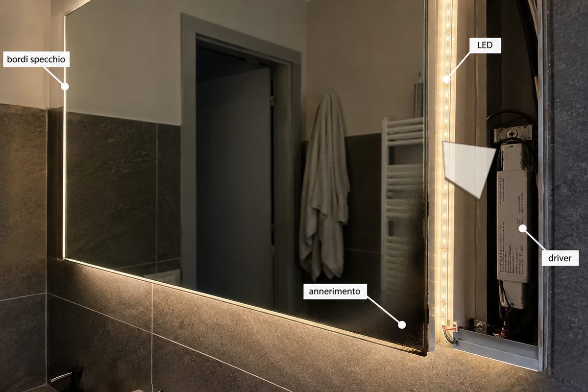 Foto illustrativa con difetto: LED e alimentazione